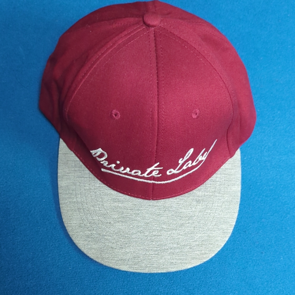 Private Label Burgundy and Light Gray Hat